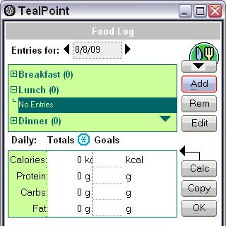 Screenshot1- TealDiet Desktop for Windows PC